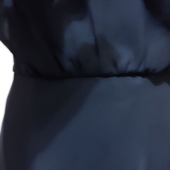 Dessy Collection, Vivian Diamond Blue Backless A Line Dress XS - Picture 6 of 16